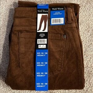 Well Worn Brown High Rise Corduroy Pants